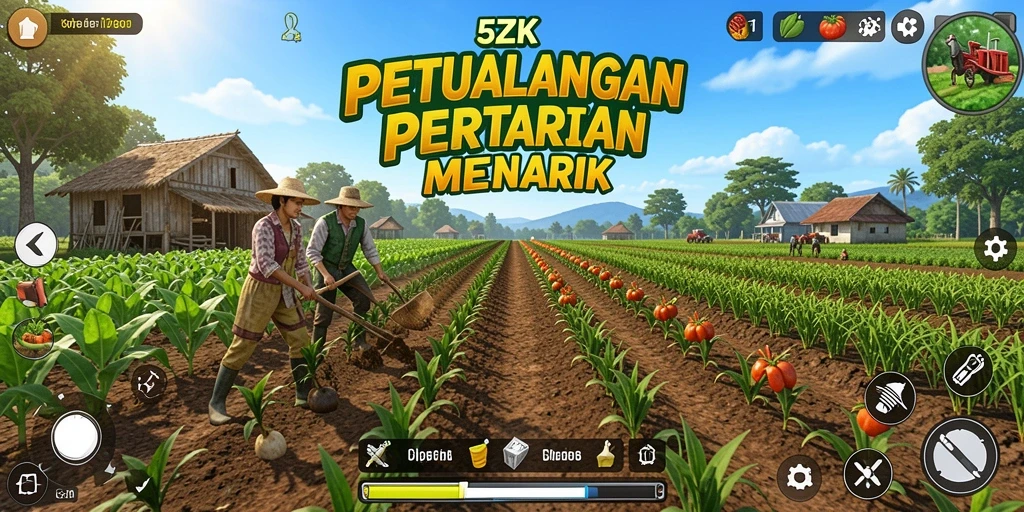 Screenshot gameplay <strong>5ZK</strong> yang menunjukkan keseruan bertani.