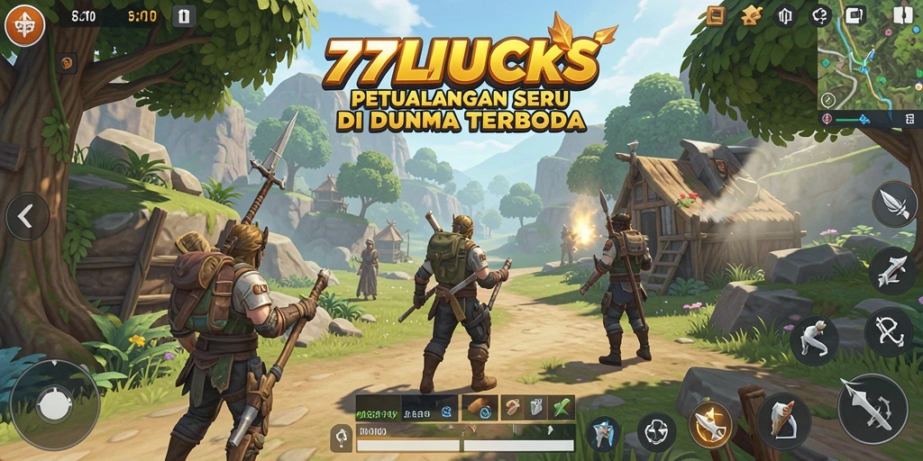 Screenshot menampilkan kebebasan berpetualang dalam 77LUCKS.