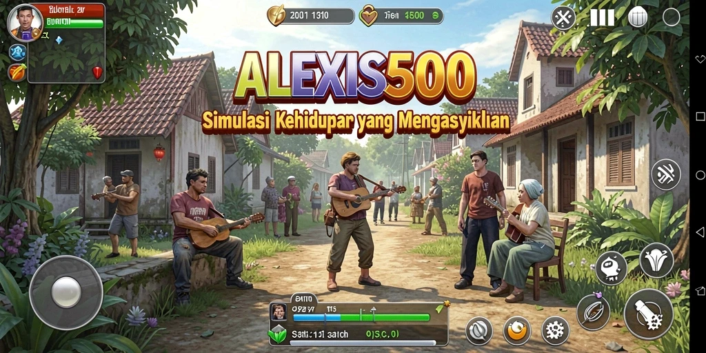 Tampilan luar gameplay ALEXIS500 dengan grafis yang menarik.