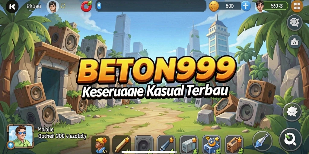 Tampilan gameplay BETON999 yang ceria dan menarik.