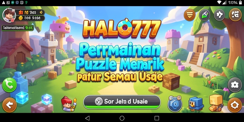 Tangkapan layar utama HALO777 menampilkan gameplay Puzzle yang seru dan menantang.