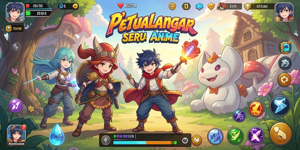 Tangkapan layar menunjukkan aksi seru dalam permainan Anime.