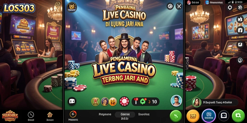 Screenshot gameplay Live Casino di LOS303 menampilkan dealer langsung dan suasana kasino yang dinamis.
