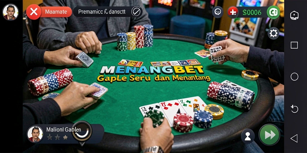 Tampilan screenshot MENANGBET memperlihatkan suasana seru permainan Gaple.