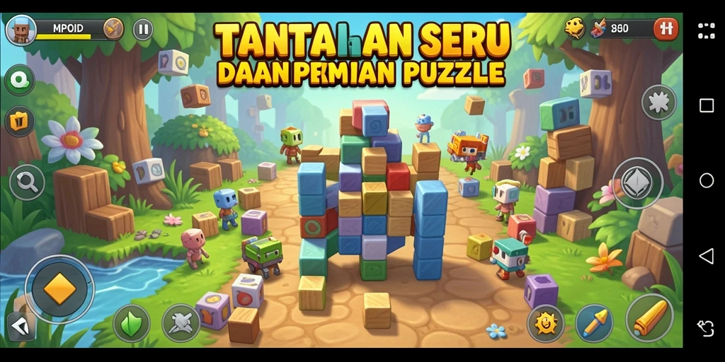 Screenshot MPOID menunjukkan gameplay seru dengan tantangan puzzle yang menarik.