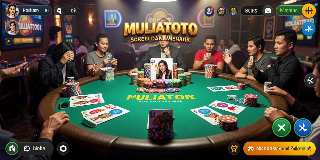 Screenshot utama MULIATOTO menunjukkan aksi seru permainan Poker.