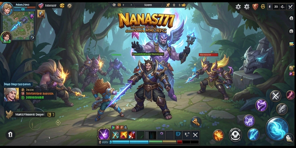 Menampilkan aksi seru dalam gameplay MMORPG NANAS777.