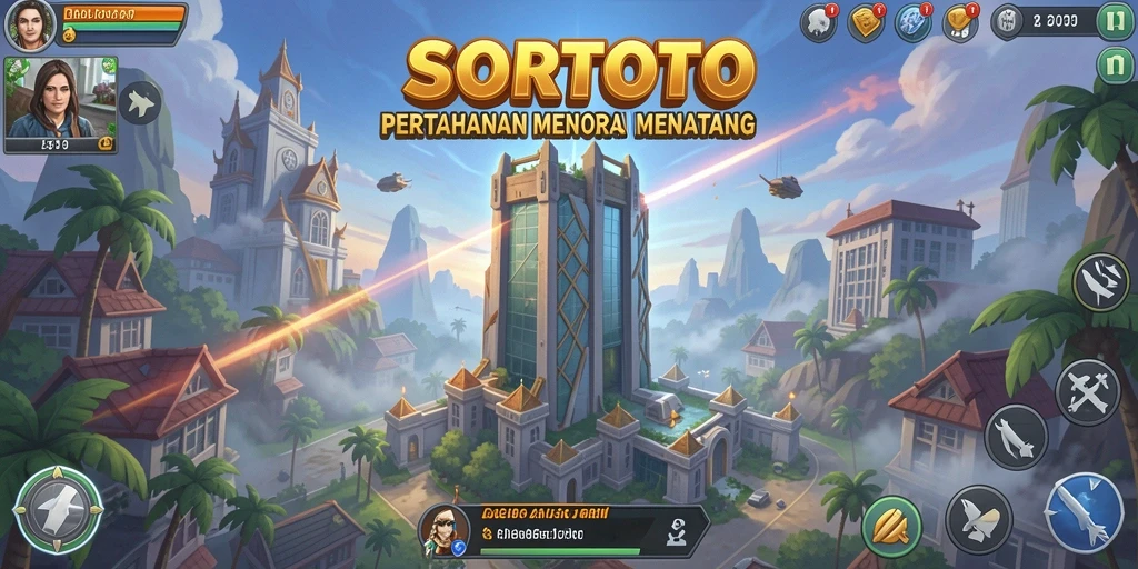 Tampilan gameplay seru dari SORTOTO dalam mode Tower Defense.