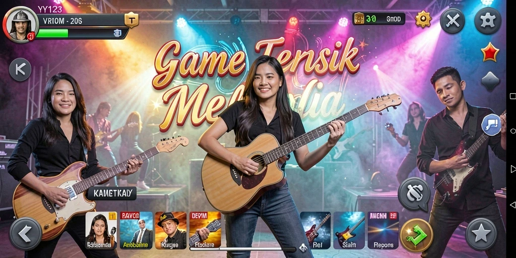 Screenshot gameplay YY123 yang menampilkan keseruan bermain musik.