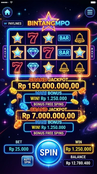 Tampilan antarmuka bintangmpo yang ramah pengguna.